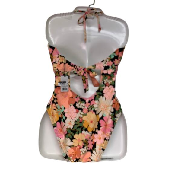 New Shade & Shore Womens Large Tropical Floral Med Seat Coverage 1PC Swim Suit - Picture 2 of 5